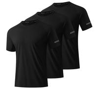 DEHORU 3 Pack T Shirt Anti UV Homme Schnell Trocken Kurzärmelige T,Shirts Laufen Workout Sportlich Fitness,Studio Shirt (BKBKBK,M)