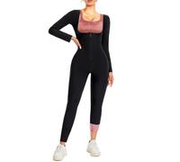 DEHORU Combinaison Intégrale 3 in1 Manche Longue Sauna Suit Shapewear Vêtements de Sudation Femme Shapewear Costume D'entraînement(BR XL)