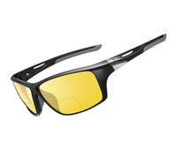 DEHOTRE Lot de 2 paires de lunettes de lecture bifocales pour homme - Lecteur de soleil - Lunettes de nez transparentes - Cadre en polycarbonate souple UV400, 1 paire de lunettes de vision nocturne