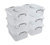 Dehouse Boîte de rangement en plastique transparent de 8 L, lot de 6 boîtes de rangement en plastique avec couvercles