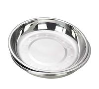 Dehouse Lot de 4 assiettes plates en acier inoxydable