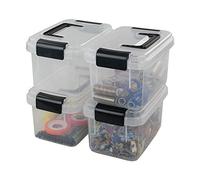 Dehouse Mini boîte de rangement en plastique transparent de 2 L, 4 paquets