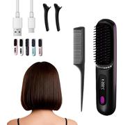 DEHOUSETM GoBrushPro Laspecialiste des cheveux courts，brosse chauffante sans fil, brosse à cheveux, Écran LED, réglage de la température à trois niveaux，Compact et portable