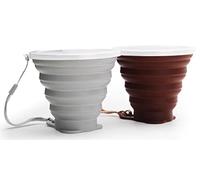 DEHUB Mug à café Portable, Coupe de Voyage légère,FDA et BPA sans Mug à café Portable,Plus Grande capacité 270ML Tasse de Voyage Pliable en Silicone, 2pièces