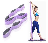 DEHUB Sangle d'étirement élastique, sangle d'étirement pour yoga, multi-boucles pour physiothérapie, Pilates, yoga, danse et gymnastique, exercice et bande d'étirement Pilates flexible (violet)
