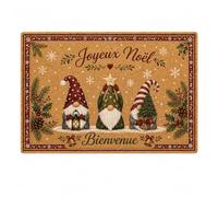 DEIDHOSUP Joli paillasson Noel d'accueil antidérapant, Motif Gnomes Festif. | Polyester 40x60cm. Ce gnome noel lavable décore l'entrée. Surface douce, profil fin et entretien facile pour votre maison.