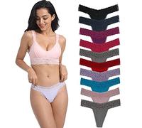 Deigecil String femme dentelle Multi-Pack T Back Mutande Sexy String Pluse Size Hot Lot de 10 couleurs et motifs de dentelle assortis, Multicolore A 10 Aborted, L