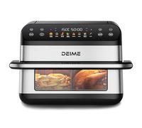 DEIME Dual Zone Air Fryer 10L Double 2400W Large Capacity Oven Air Fryers Healthy Cooker with 8 Preset, Large AirFryer for Families Visual Cooking Window, Non-Stick Basket