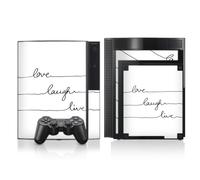 DeinDesign Autocollant Compatible avec Sony Playstation 3 Sticker Film Autocollant Déclaration Hashtag Black & White