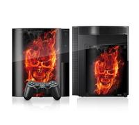 DeinDesign Autocollant Compatible avec Sony Playstation 3 Sticker Film Autocollant Tête de Mort Feu Crâne [Video Game]