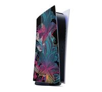 DeinDesign Autocollant Compatible avec Sony PlayStation 5 Digital Edition Sticker Film Autocollant Néon Fleurs Multicolore