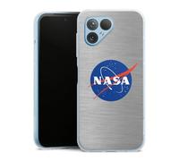 DeinDesign Coque en Silicone Compatible avec Fairphone 5 Etui Silicone Coque Souple NASA Metal Logo