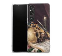 DeinDesign Coque en Silicone Compatible avec Sony Xperia 1 VI Etui Silicone Coque Souple Peinture Têtes de Mort