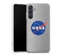 DeinDesign Coque Slim Compatible avec Samsung Galaxy A25 5G Etui Silicone Ultra Fine Coque en Silicone Ultra Fine NASA Metal Logo