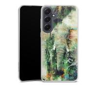 DeinDesign Coque Slim Compatible avec Samsung Galaxy A55 5G Etui Silicone Ultra Fine Coque en Silicone Ultra Fine Éléphant Aquarelle Photographie