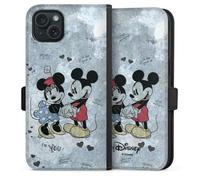 DeinDesign Etui Compatible avec Apple iPhone 15 Plus Etui Folio Etui magnetique Disney Mickey & Minnie Vintage