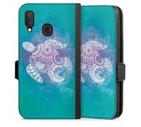 DeinDesign Etui Compatible avec Samsung Galaxy A20e Etui Folio Etui magnetique Tortue Batik Mandala