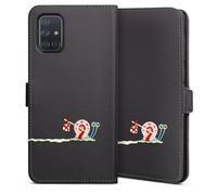 DeinDesign Etui Compatible avec Samsung Galaxy A71 Etui Folio Etui magnetique Gary Bob l'éponge Produit sous Licence Officielle