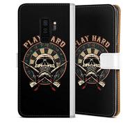 DeinDesign Etui Compatible avec Samsung Galaxy S9 Plus Duos Etui Folio Etui magnetique Tête de Mort Dart Crâne