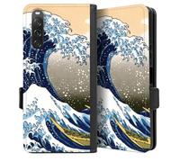 DeinDesign Etui Compatible avec Sony Xperia 10 V Etui Folio Etui magnetique Katsushika Hokusai La Grande Vague de Kanagawa ¼uvre d'art