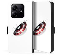 DeinDesign Etui Compatible avec Xiaomi Redmi Note 14 5G Etui Folio Etui magnetique Captain America Produit sous Licence Officielle Marvel
