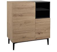 CALICOSY - Buffet Haut 2 Portes 2 Niches L80 cm - Nola - Bois clair