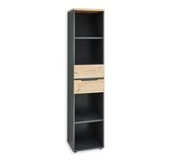 DEINE TANTE EMMA Memphis 5035GH06 Étagère de Bureau Graphite/chêne env. 45 x 197 x 38 cm