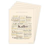 Deine Wörter Lot de 5 cartes postales avec mots de café, souvenir unique et idée cadeau créative, format A6