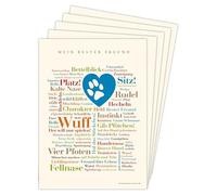 Deine Wörter Lot de 5 cartes postales avec mots de chiens, souvenir unique et idée cadeau créative, format A6
