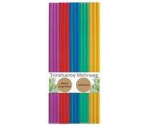 DeinPack 100 pailles réutilisables en plastique - Ø8mm longueur 240mm - Écologiques & durables - Idéales pour cocktails & boissons - Pailles colorées en polypropylène (PP) de qualité premium