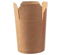 DeinPack Boîte à Pâtes Take Away Asia-Box To Go Bio I Emballage Nouilles en Carton Intérieur PLA Compostable I 50 Food Boxes Marron 710 ml