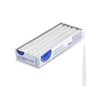 DeinPack HORECA Lot de 10 bougies pointues blanches Durée de combustion 8 heures Décoration de fête de mariage