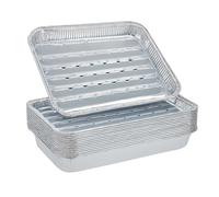 DeinPack Lot de 100 barquettes aluminium 34x22 cm | Grillschalen jetables pour barbecue, four et grill | Barquettes alu recyclables pour cuisson viande poisson légumes