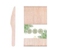 DeinPack Lot de 100 couteaux en bois de bouleau 16 cm biodégradables durables Couverts jetables Couverts en bois
