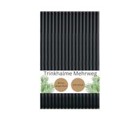 DeinPack Lot de 100 pailles réutilisables, en plastique, diamètre : 7 mm, longueur : 150 mm, durables et réutilisables, idéales pour les cocktails et les boissons, pailles noires, de qualité