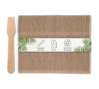 DeinPack Lot de 1000 cuillères à glace en bouleau biodégradables jetables en bois 9,6 cm