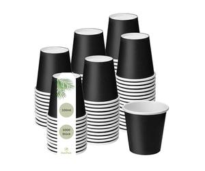 DeinPack Lot de 1000 gobelets en carton de 100 ml, Ø 62 mm, noirs, jetables, noirs, pour dégustation, expresso, à café jetables, en carton kraft