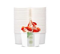 DeinPack Lot de 200 gobelets 120 ml blancs | Gobelets universels en carton pour glace, dessert, fingerfood, entrées, snacks | Gobelets alimentaires ronds non imprimés