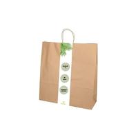 DeinPack Lot de 25 petits sacs en papier respectueux de l'environnement - Sacs en papier biodégradables et compostables - 46 x 16 x 49 cm