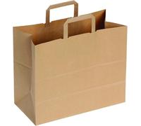 DeinPack Lot de 250 sacs en papier - 32 x 18 x 26 cm - Respectueux de l'environnement - Grands sacs en papier biodégradables et compostables - Marron
