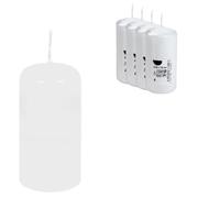 DeinPack Lot de 4 bougies piliers blanches - Diamètre : 6 cm - Hauteur : 12 cm - Durée de combustion : environ 30 heures - Bougie pilier de qualité supérieure - Idéale pour la restauration, les hôtels