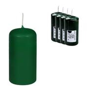 DeinPack Lot de 4 bougies piliers vert foncé - Diamètre : 6 cm - Hauteur : 12 cm - Durée de combustion : environ 30 heures - Bougie pilier de qualité supérieure - Idéale pour la restauration, les