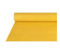 DeinPack Lot de 4 rouleaux de nappe - 1 m x 50 m - Jaune - Rouleau de nappe damassée - Jetables - Longueur : 50 m - Largeur : 1 m - Idéal pour toute fête, fête d'association, fête d'anniversaire,