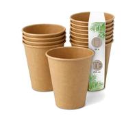 DeinPack Lot de 50 gobelets à café 200 ml - Gobelets à café écologiques - Gobelets en carton marron - Gobelets à dégustation - Gobelets jetables biodégradables