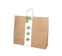 DeinPack Lot de 50 sacs en papier respectueux de l'environnement - Sacs cadeaux biodégradables et compostables - 54 x 13 x 45 cm