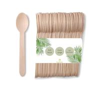 DeinPack Lot de 500 cuillères à café en bois de bouleau 11 cm | Biodégradables | Couverts durables | Couverts jetables | Couverts en bois