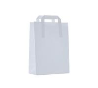 DeinPack Sacs en papier respectueux de l'environnement - Blanc - Sacs cadeaux en papier biodégradables - Petits sacs compostables - 22 x 10,5 x 30 cm