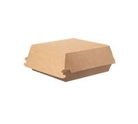DeinPack Take Away Lot de 400 boîtes à hamburger avec couvercle à charnière I Boîte à hamburger en carton I To Go Burger Emballage 14,5 x 14,5 x 8 cm I Biodégradable