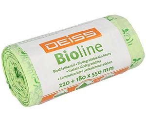 DEISS Bioline Lot de 480 sacs poubelle compostables 10 l