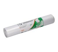 DEISS FIRST PLUS Sacs-poubelle 60 L, transparents, 50 sacs/rouleau | Format 340 + 300 x 740 mm, pour déchets légers de bureau, cuisine et sanitaires, avec banderole Easy Opener